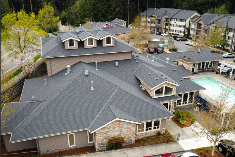 Newly painted white and blue house exterior